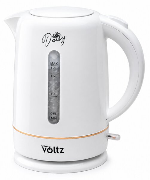 Електрическа кана Oliver Voltz Daisy OV51230W, 2200W, 1.7 л, Автоматично изключване, Бял
