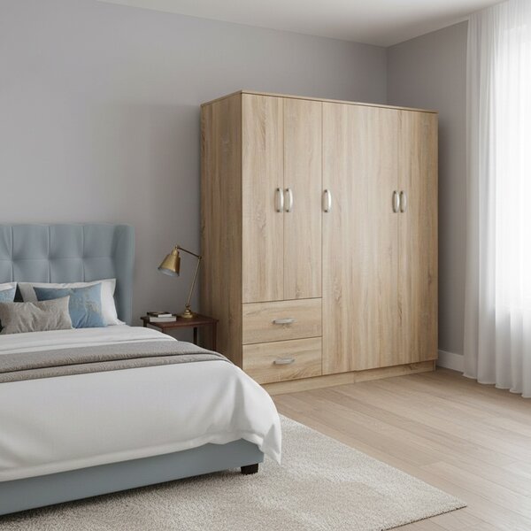 Гардероб с 5 врати, Athos I V21, дъб, 170x42x180 см