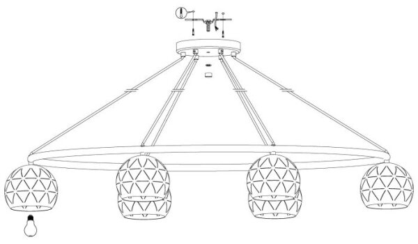 Eglo 98456 - Полилей на въже CANTALLOPS 6xE14/40W/230V