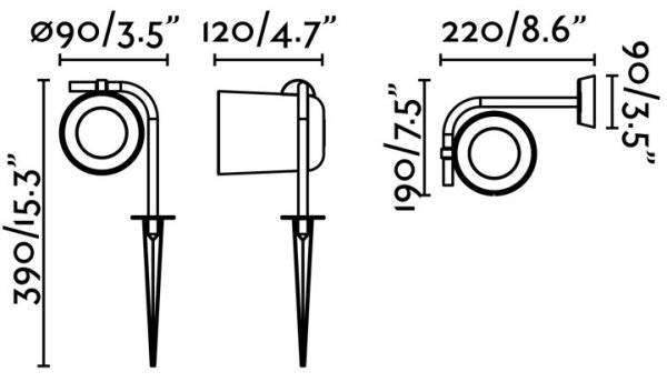 FARO 71546 - Външна, настенна лампа FLOW 1xGU10/8W/230V IP65