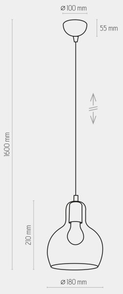 Полилей на въже MANGO 1xE27/60W/230V