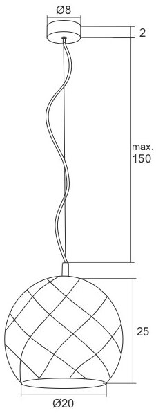 Argon 3801 - LED Полилей висящ на кабел BELLUNO LED/8W/230V