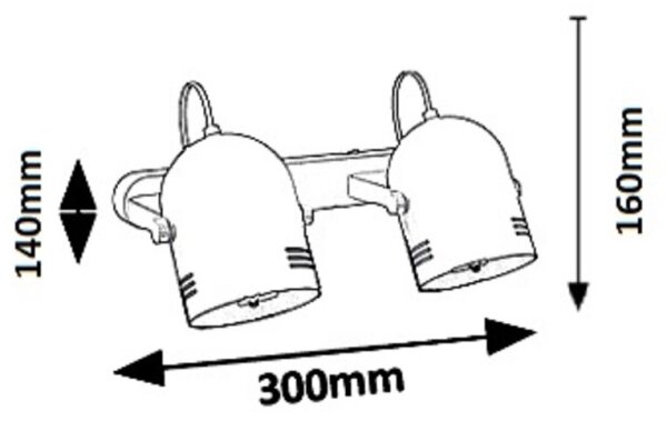 Rabalux 7013 - Спот MINUET 2xE14/40W/230V