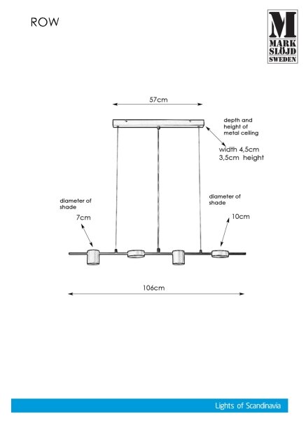 Markslöjd 107746 - Полилей на въже ROW 4xG9/7W/230V