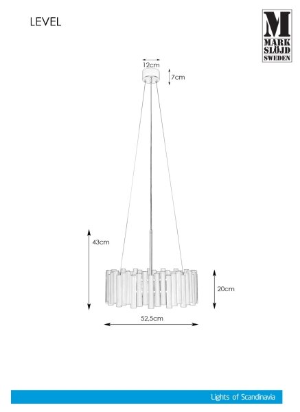 Markslöjd 107925 - Висящ полилей LEVEL 3xE27/60W/230V
