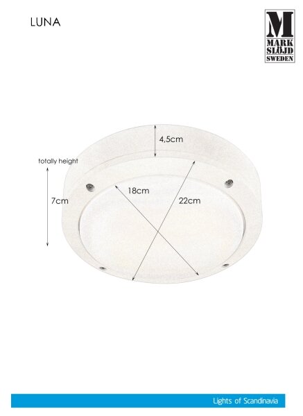 Markslöjd 106536 - LED Лампа за таван LUNA LED/10W/230V