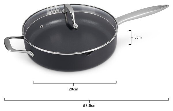 ZYLISS COOK ULTIMATE PRO - Индукционен дълбок тиган - Ø 28 - със стъклен капак