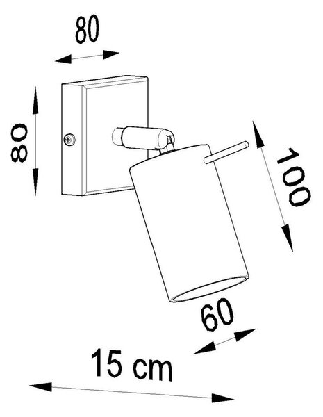 Бял метален прожектор 8x8 cm Etna – Sollux