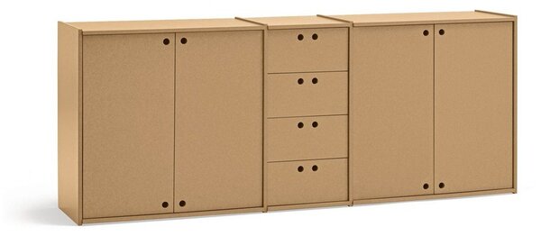 Скрин в естествен цвят 197x80x40 cm Wally – Teulat