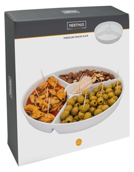 Nerthus Порцеланово плато с три отделения - 25,5 см