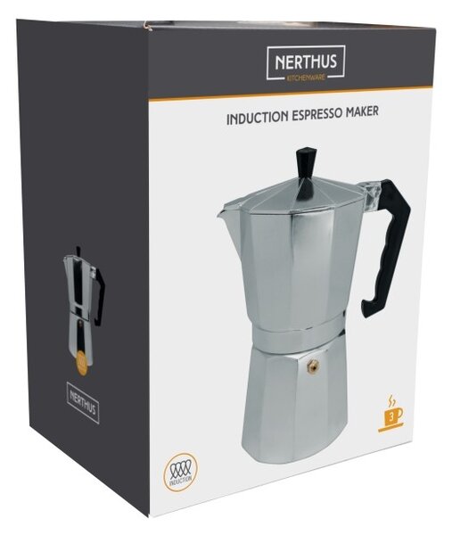 Nerthus Алуминиева индукционна кафеварка за 3 кафета