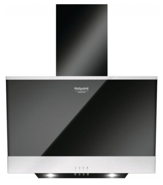 Абсорбатор Hotpoint-Ariston HHVP 6.6F LM K, за вграждане, дизайнерски, 3 степени на мощност, въздухопоток 647 m3/h, таймер, черен