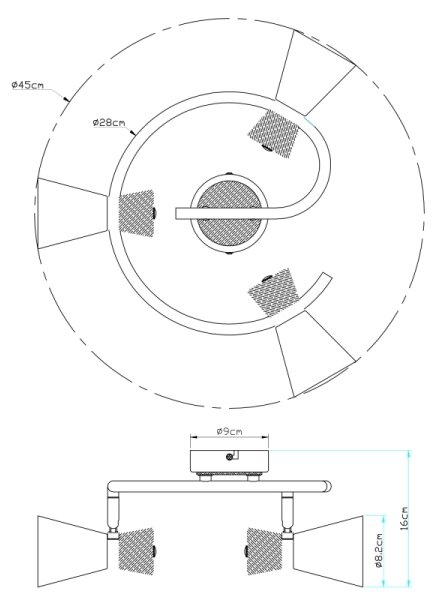 Globo 54807-3 - Спот AERON 3xE14/25W/230V