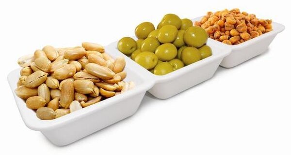 Nerthus Тройна порцеланова купа за ядки, сосове и предястия