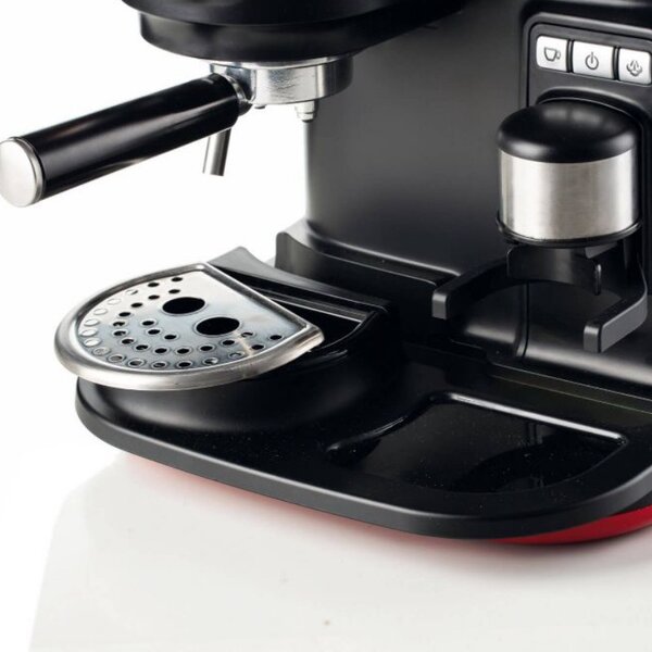 Еспресо машина Ariete ESPRESSO MODERNA 1318/00, 1080W, 15 bar, 0.8 л, Вградена кафемелачка, Стиймър, Червен