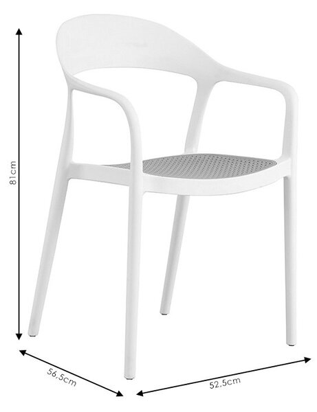 Стол за външни условия Ember с UV защита пластмаса бежово-бял 52.5x56.5x81см