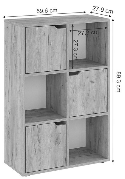 Библиотека за книги в дъб 59,5x27,5x89 cm