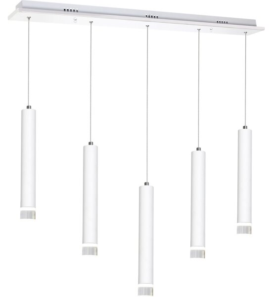 LED Висящ полилей ALBA 5xLED/25W/230V бял