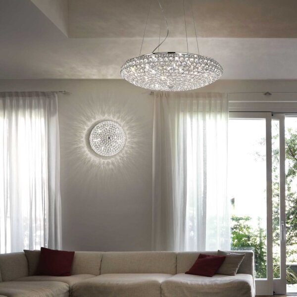Ideal Lux - LED Кристален пендел KING 12xG9/3W/230V Ø 65 см хром
