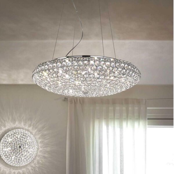Ideal Lux - LED Кристален пендел KING 12xG9/3W/230V Ø 65 см хром