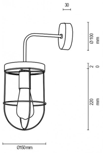 Spot-Light 920451104 - Аплик NETUNO 1xE27/25W/230V дъб