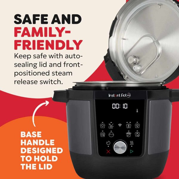 Мултикукър Instant Pot Plus 60 WiFi, 1000W, 5.7 л, 9 програми, WiFi управление, LCD дисплей, Неръждаема стомана, Черен