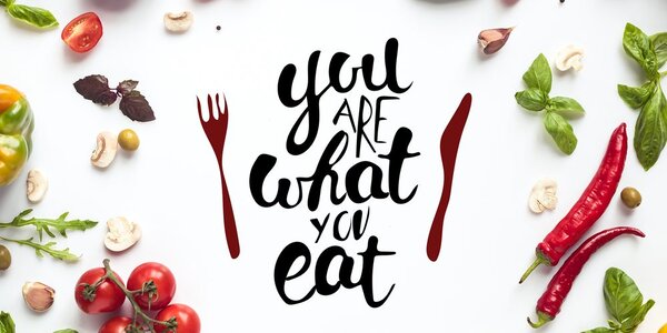 Картина на платно – С надпис - You are what you eat