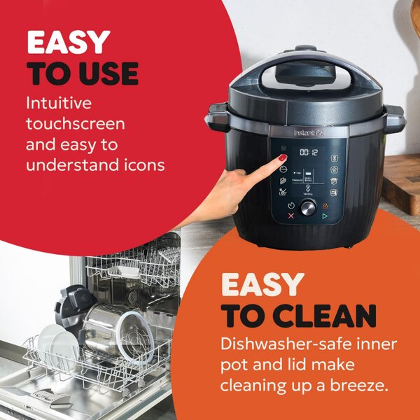 Мултикукър Instant Pot Pro Max 60 WiFi, 1200W, 5.7 л, 10 програми, Nutriboost, WiFi управление, LCD дисплей, Неръждаема стомана, Черен