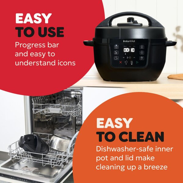 Мултикукър Instant Pot Classic Mini 140800001, 800W, 3.8 л, 7 програми, Favorite бутони, LCD дисплей, Неръждаема стомана, Черен