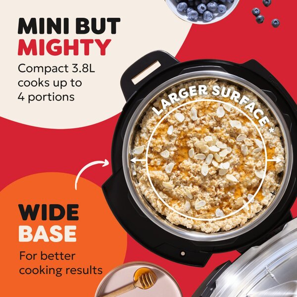 Мултикукър Instant Pot Classic Mini 140800001, 800W, 3.8 л, 7 програми, Favorite бутони, LCD дисплей, Неръждаема стомана, Черен