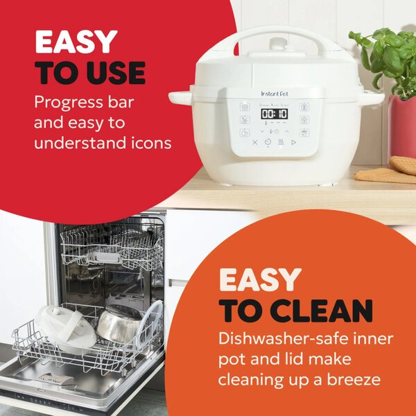 Мултикукър Instant Pot Classic Mini 140800801, 800W, 3.8 л, 7 програми, Favorite бутони, LCD дисплей, Неръждаема стомана, Бял