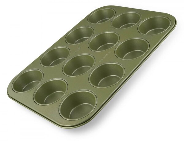 Форма за мъфини 12 бр Zenker 7456, 7 см, ILAG Maximizing Green покритие, До 180C, Зелен