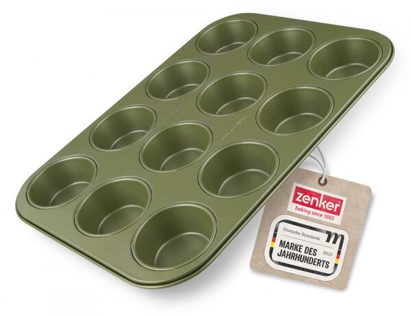 Форма за мъфини 12 бр Zenker 7456, 7 см, ILAG Maximizing Green покритие, До 180C, Зелен