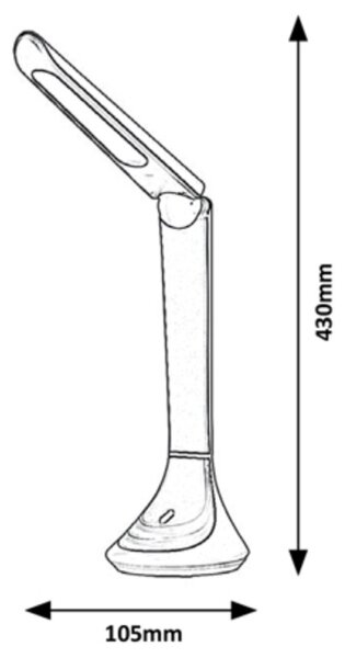 Rabalux - LED Настолна лампа LED/5W/230V черна