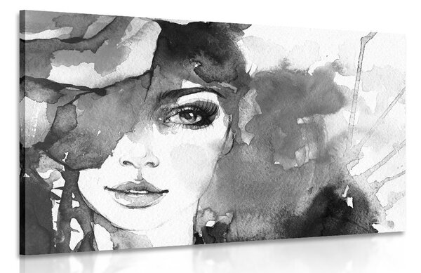 Картина на платно – Черно-бял портрет на жена