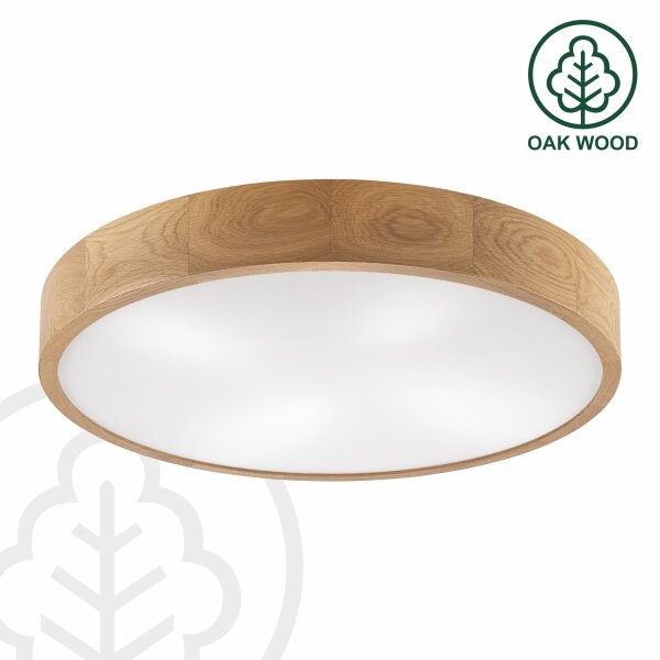 Brilagi - LED таванен плафон CARVALHO 4x E27/60W/230V, дъб, Ø 57,5 cm