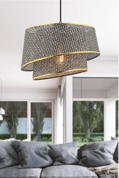 Висяща лампа на кабел BARETTE 1xE27/60W/230V сива/златиста