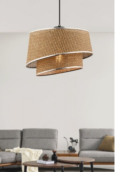 Polилей на кабел BARETTE 1xE27/60W/230V кафяв/лъскав хром