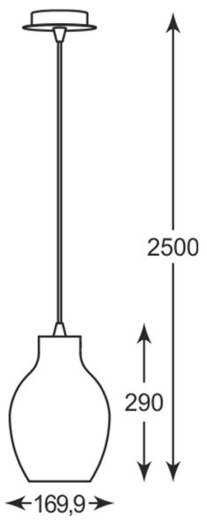 Zuma Line P19066A-D18 - Висящ полилей BRESSO 1xE27/60W/230V