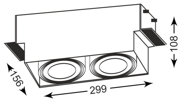 Zuma Line 94364-WH - Лампа за вграждане ONEON 2xGU10-AR111/15W/230V бяла