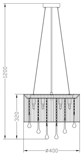 Zuma Line RLD92174-8B - Висящ полилей VERONA 8xG9/40W/230V черен