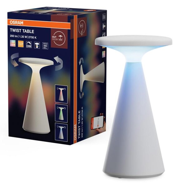 Osram -LED RGB Димируема презареждаема външна настолна лампа TWIST LED/1,35W/3,7V 1800 mAh IP44