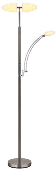 Globo 58909N - LED димируема подова лампа TIRANA 40W/230V + 5,5W матов хром