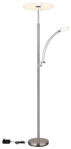 Globo 58909N - LED димируема подова лампа TIRANA 40W/230V + 5,5W матов хром