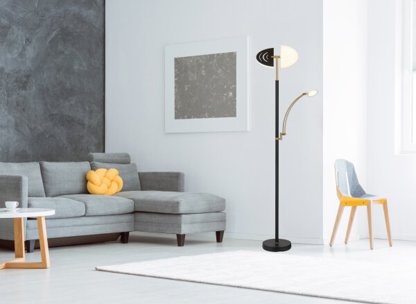 Globo 58909B - LED димируема стояща лампа TIRANA 40W/230V + 5,5W черна