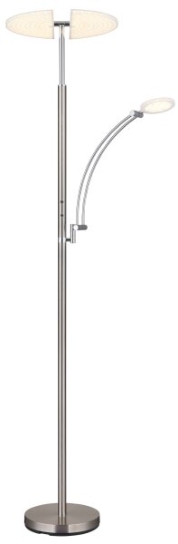 Globo 58909N - LED димируема подова лампа TIRANA 40W/230V + 5,5W матов хром