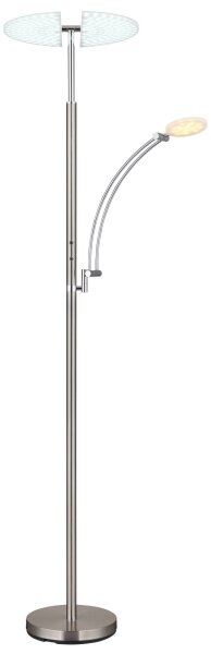 Globo 58909N - LED димируема подова лампа TIRANA 40W/230V + 5,5W матов хром
