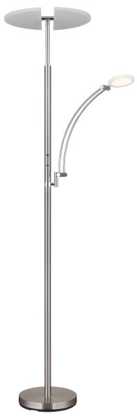 Globo 58909N - LED димируема подова лампа TIRANA 40W/230V + 5,5W матов хром