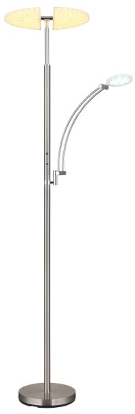 Globo 58909N - LED димируема подова лампа TIRANA 40W/230V + 5,5W матов хром