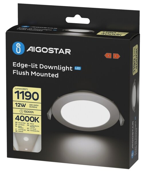 Aigostar - Вградено LED осветително тяло 12W/230V 4000K Ø 17 см бяло